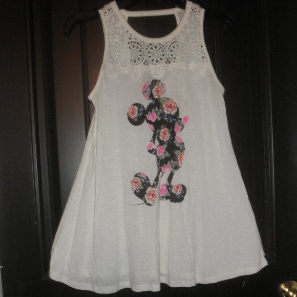 Disney Floral Mickey Tank Top Size XS - Picture 1 of 3